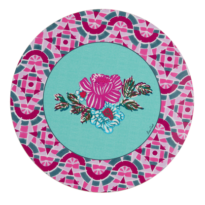 Amer Rose Placemat - Aqua