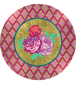 Gold Foil Placemat - Pink Rose