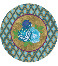 Gold Foil Placemat - Blue Rose