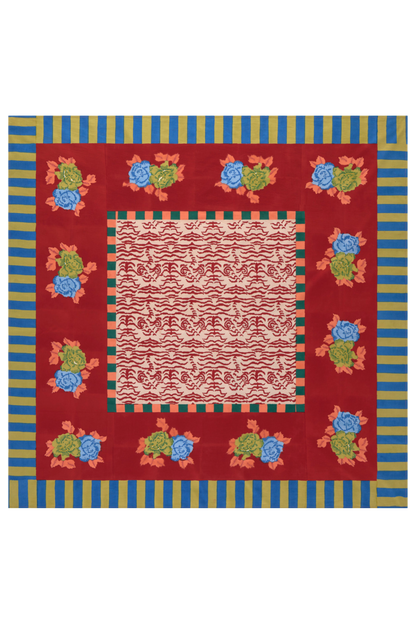 Cotton Tablecloth - Indian Tiger Red