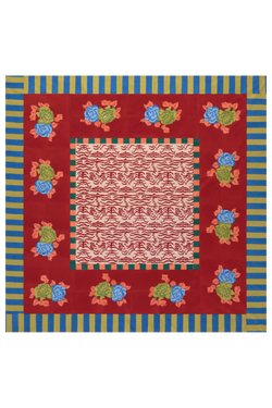 Cotton Tablecloth - Indian Tiger Red