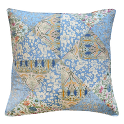 Liberty Print Patchwork Cushion - Blue Traingles
