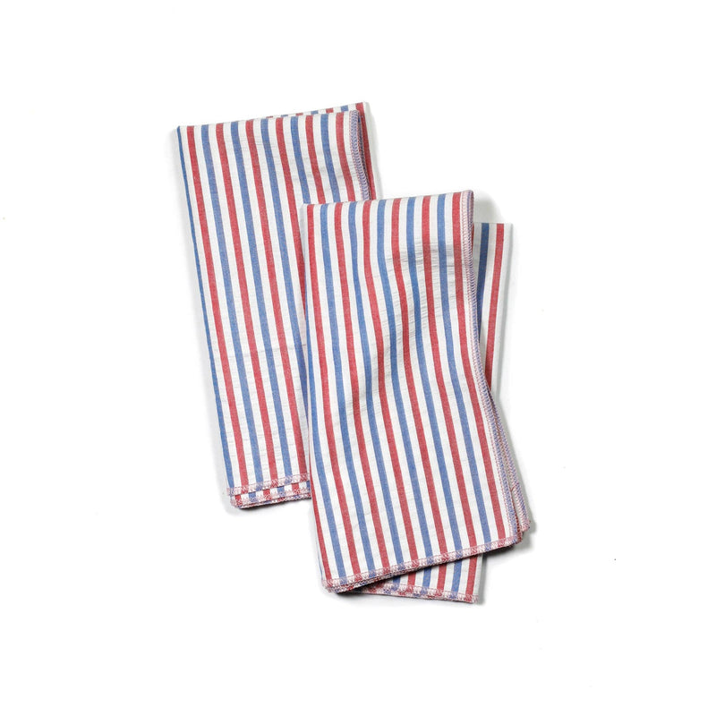Primary Color Striped Napkins - Set of 4