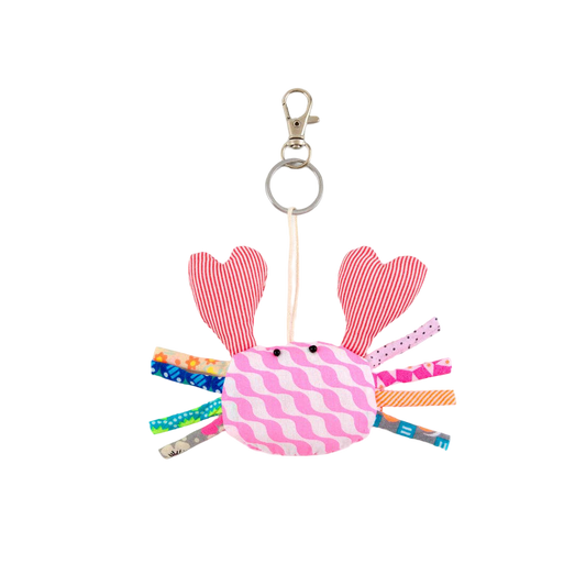 Patchwork Crab Keychain