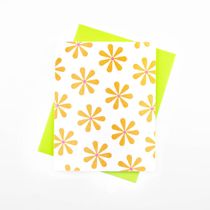 Daisy Pattern Risograph Card