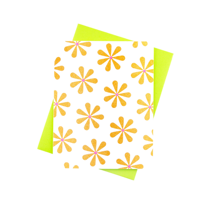 Daisy Pattern Risograph Card