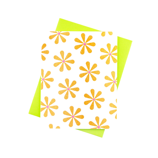 Daisy Pattern Risograph Card