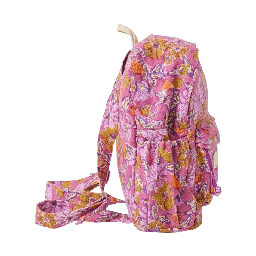 Block Print Backpack - Meera Orchid