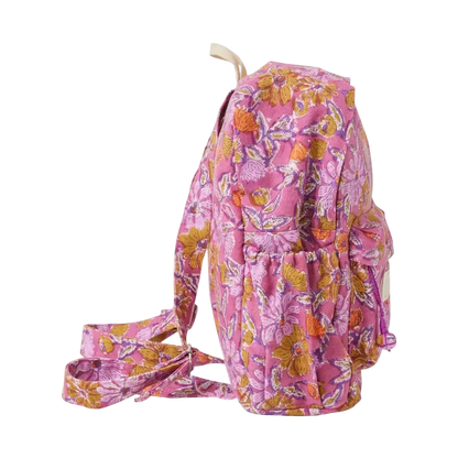 Block Print Backpack - Meera Orchid