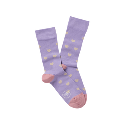 Heart Pattern Socks - Purple/Yellow