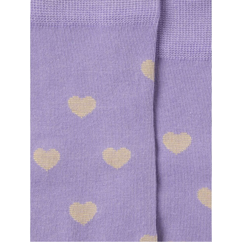 Heart Pattern Socks - Purple/Yellow