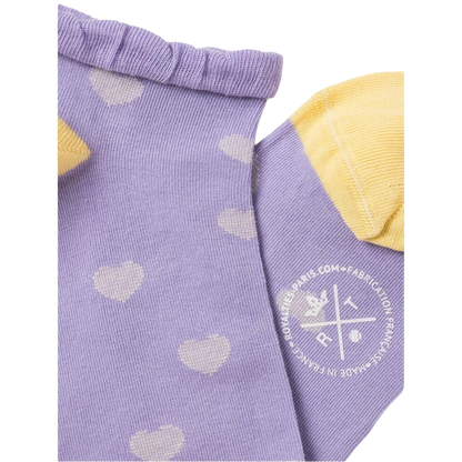 Heart Pattern Ankle Socks with Ruffle Top