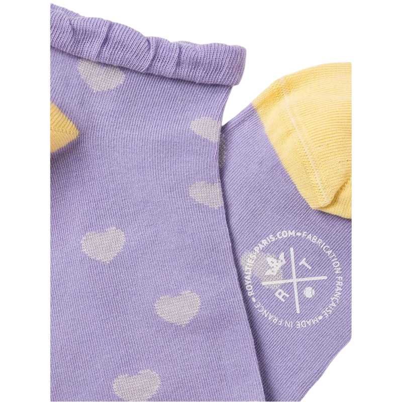 Heart Pattern Ankle Socks with Ruffle Top