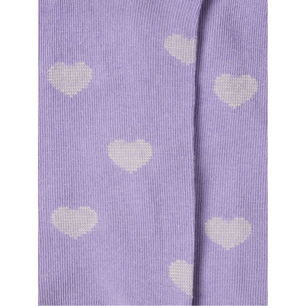 Heart Pattern Ankle Socks with Ruffle Top