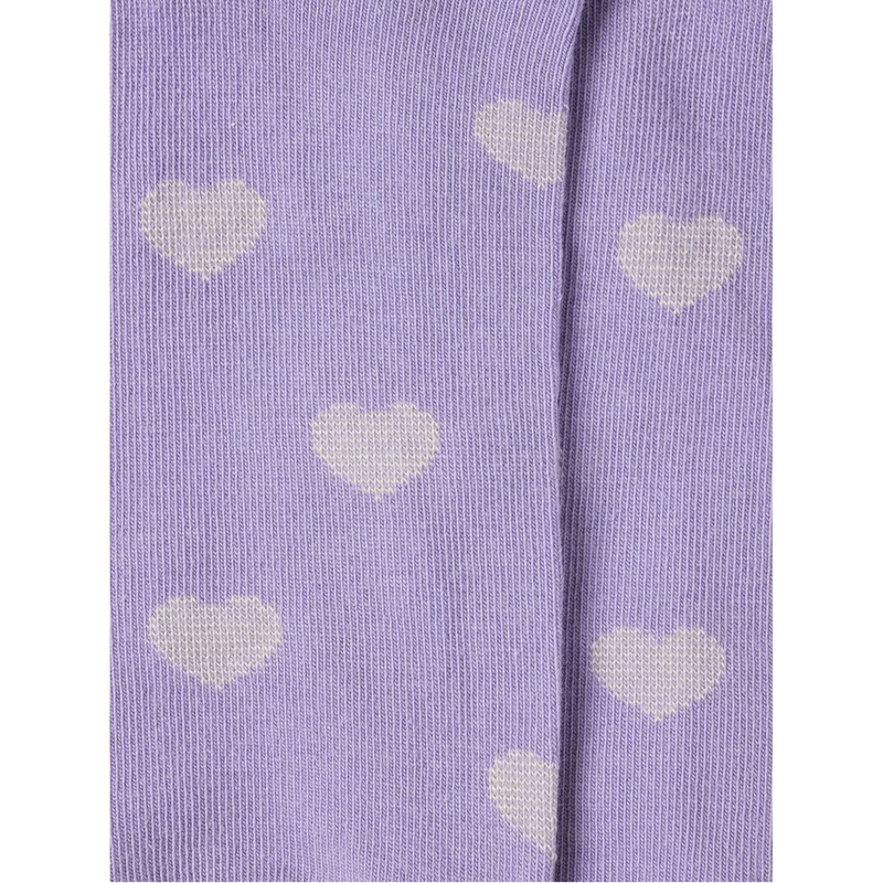 Heart Pattern Ankle Socks with Ruffle Top