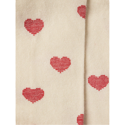 Heart Pattern Ankle Socks with Ruffle Top