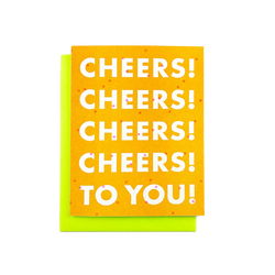 "Cheers! Cheers! To You!" Risograph Greeting Card