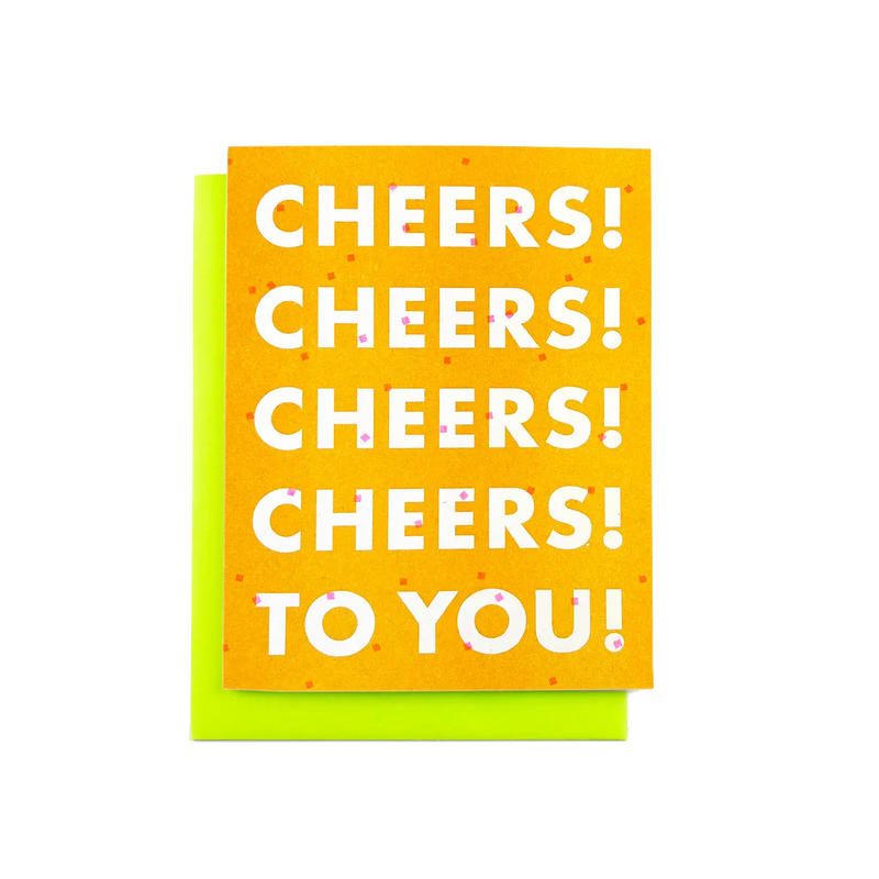 "Cheers! Cheers! To You!" Risograph Greeting Card