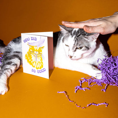 You Did So Good Cat Risograph Card