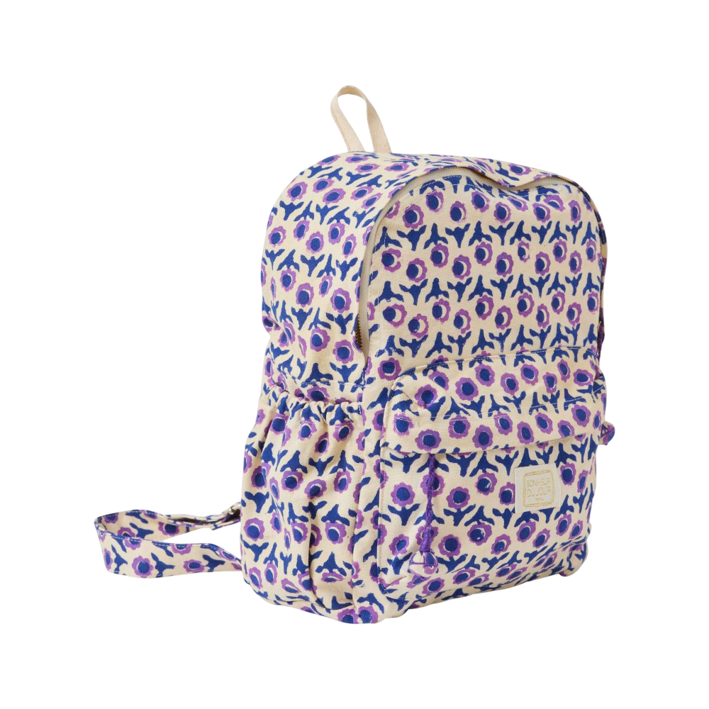 Block Print Backpack - Awisha Blackcurrant