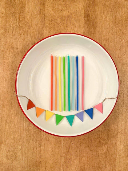 Rainbow Beeswax Birthday Candle Set