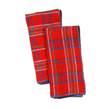 Red & Blue Plaid Napkins - Set of 4