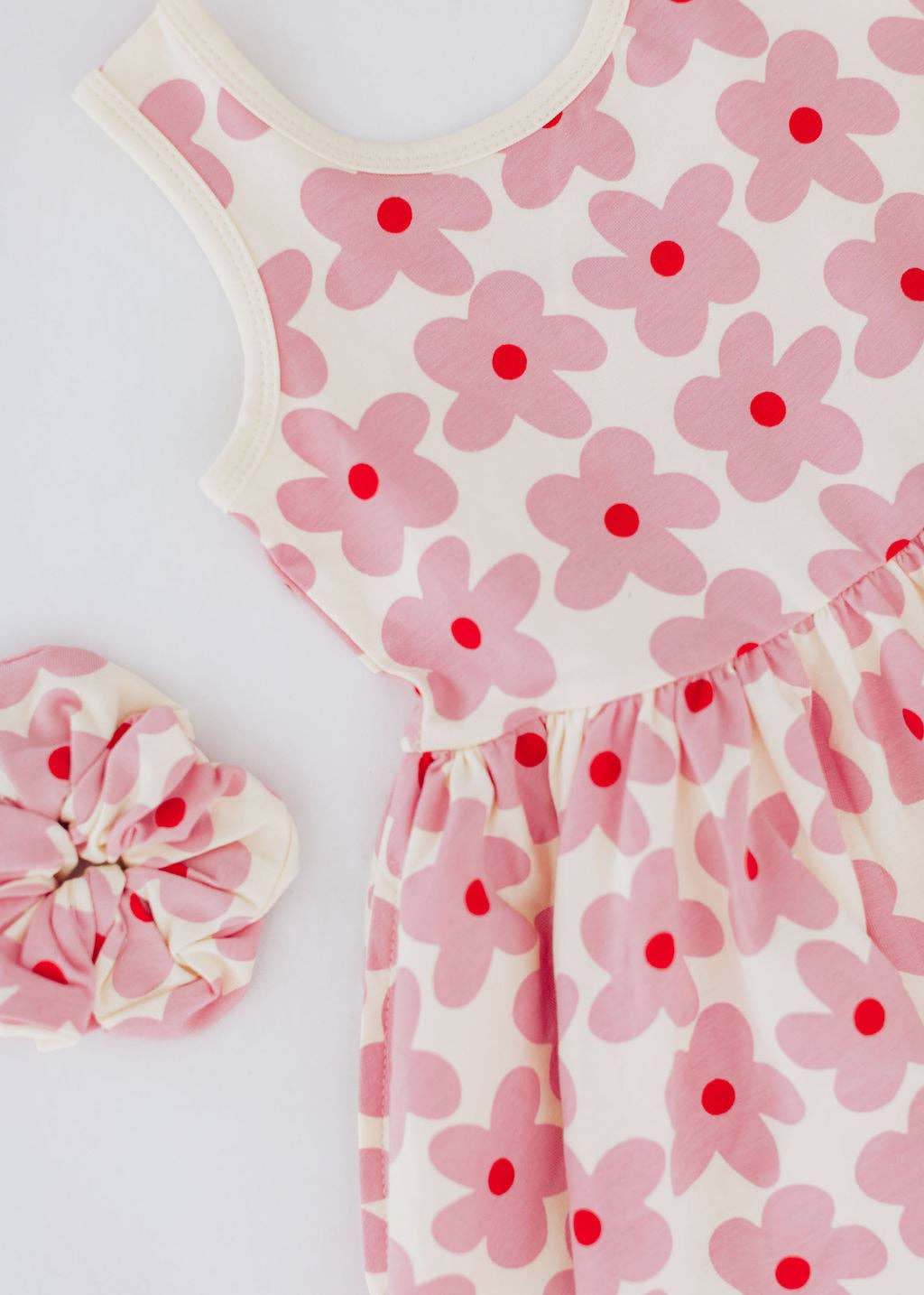 Sleeveless Twirl Dress - Pink Daisies