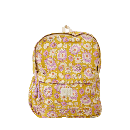 Block Print Backpack - London Olive