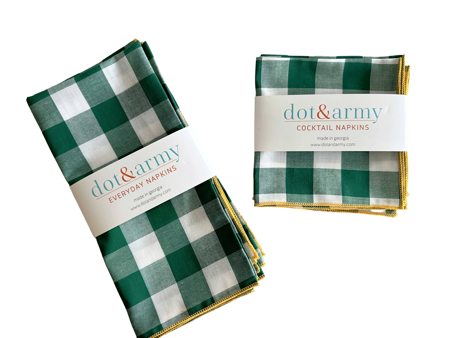 Gingham Check Cloth Napkins - Set of 4
