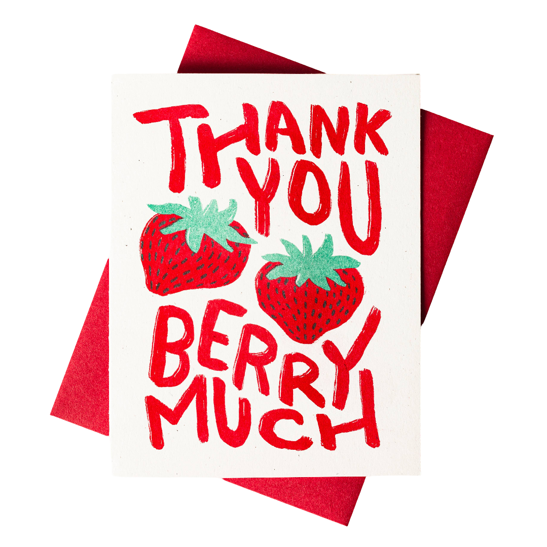 Thank You Berry Much Risograph Card