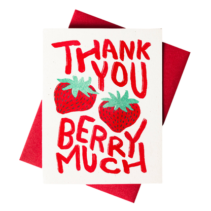 Thank You Berry Much Risograph Card