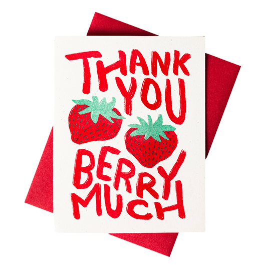 Thank You Berry Much Risograph Card
