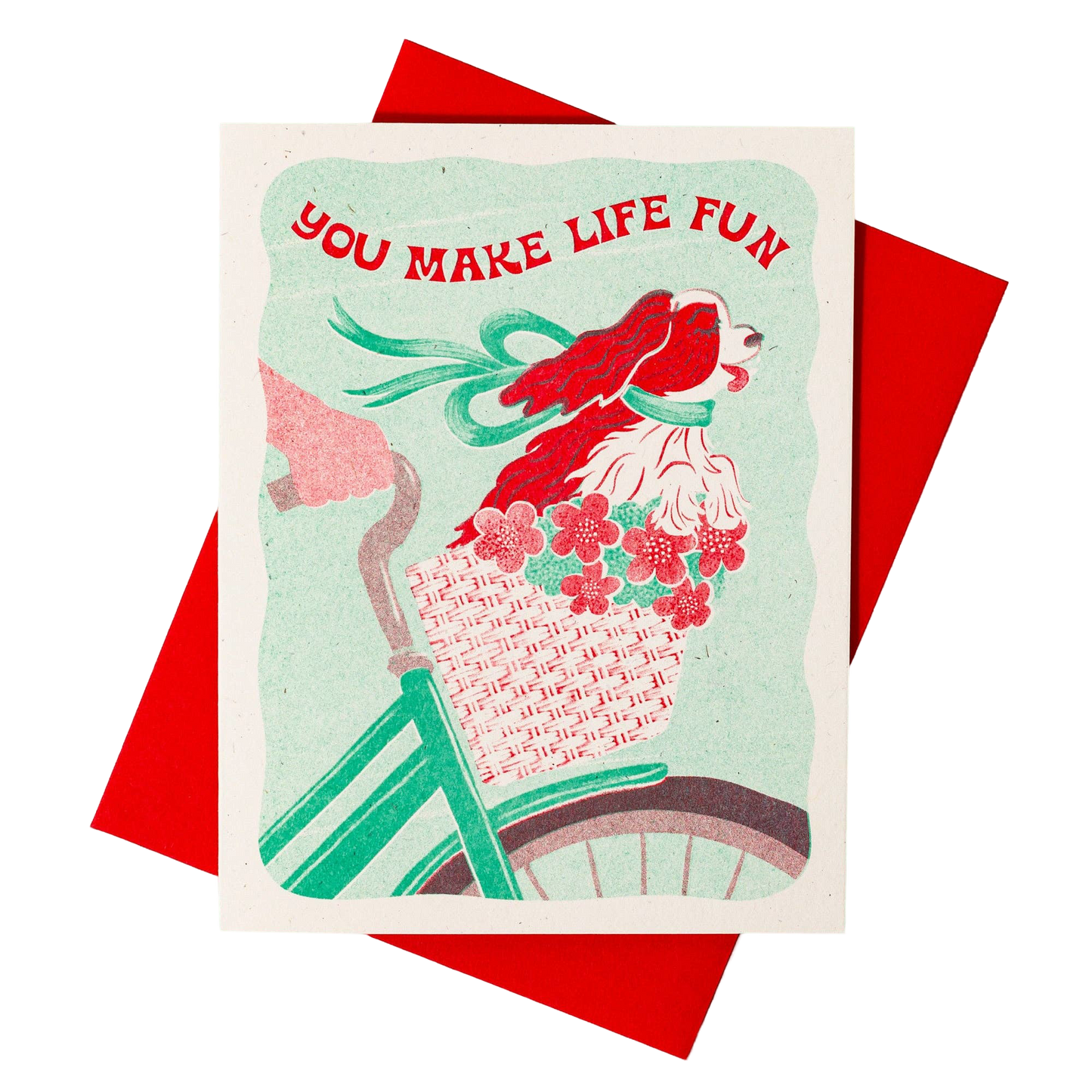 You Make Life Fun Dog Risograph Card