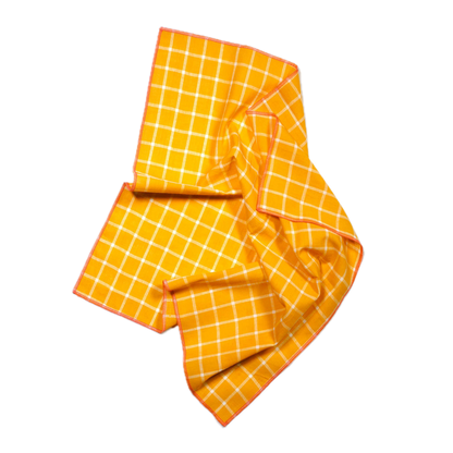 Yellow Windowpane Napkins - Set of 4