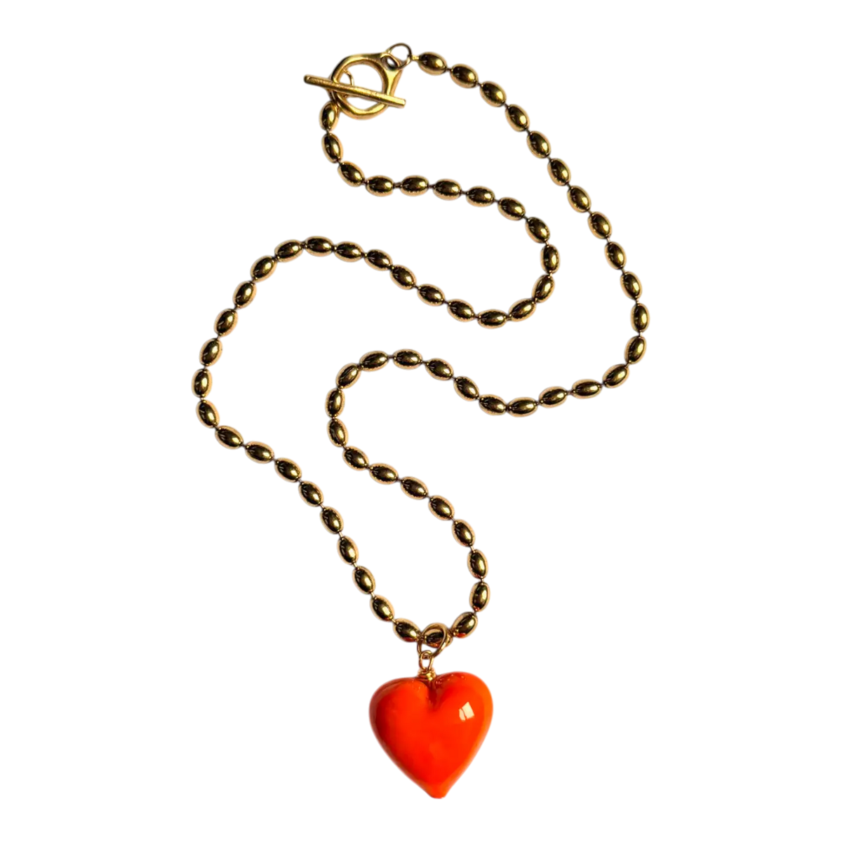 Bacio Murano Glass Heart Necklace