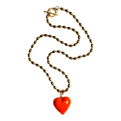 Bacio Murano Glass Heart Necklace