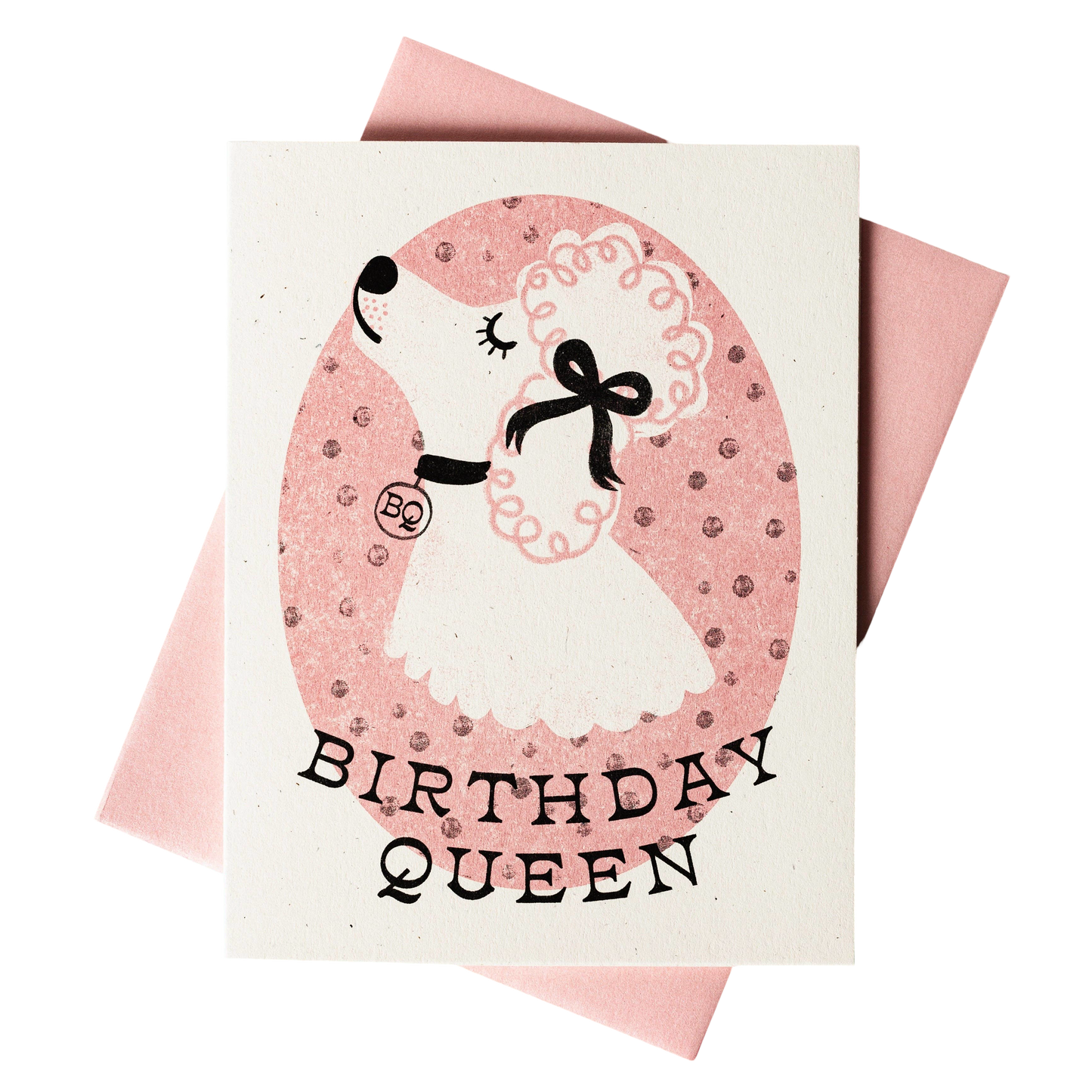 Birthday Queen Dog Risograph Card