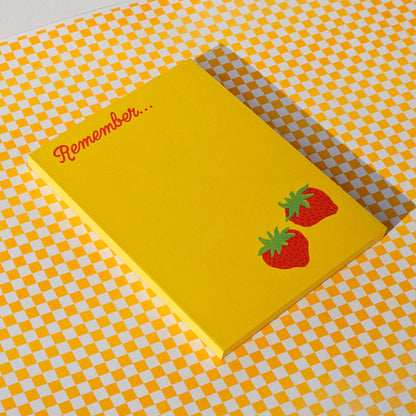 Remember Strawberry Risograph Notepad