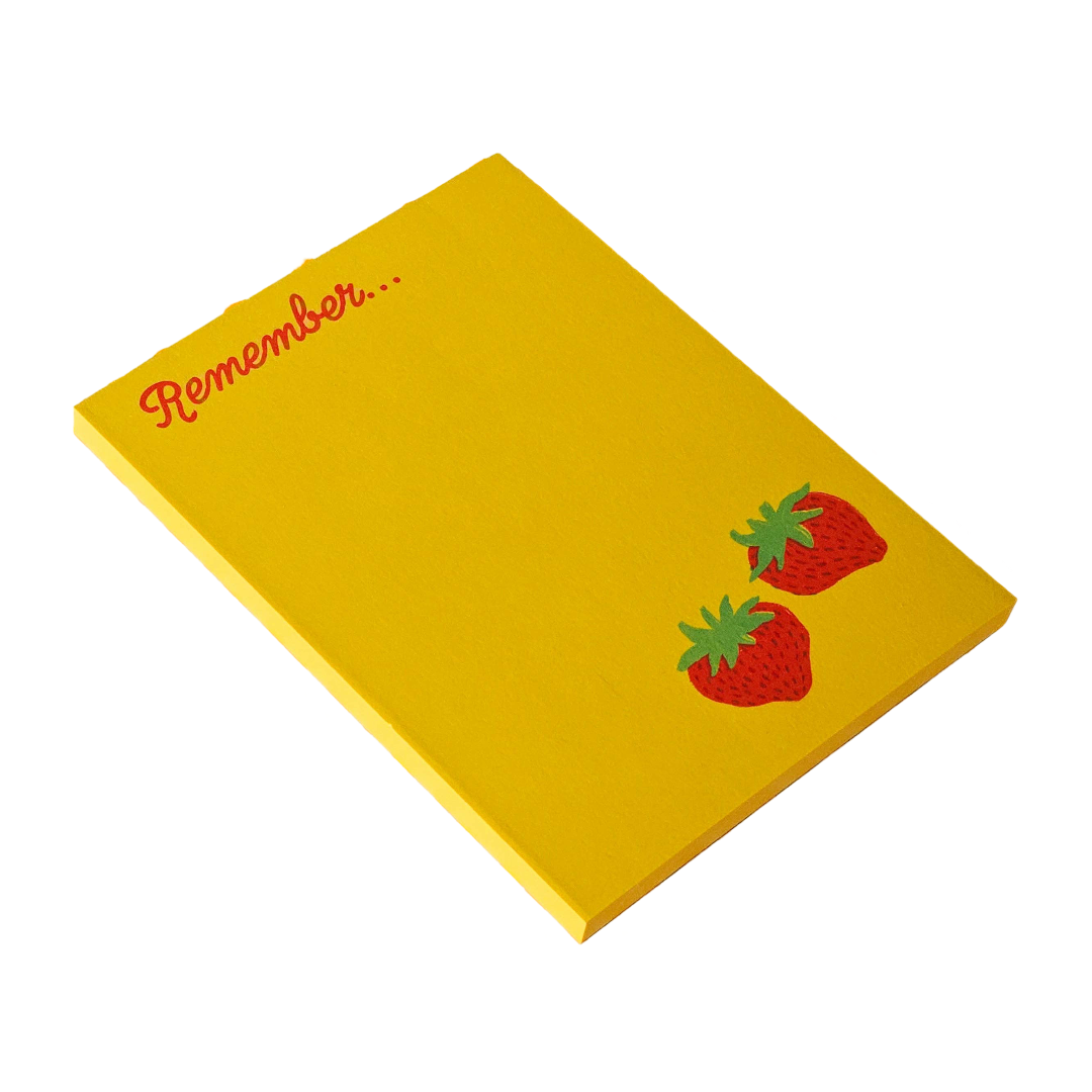 Remember Strawberry Risograph Notepad