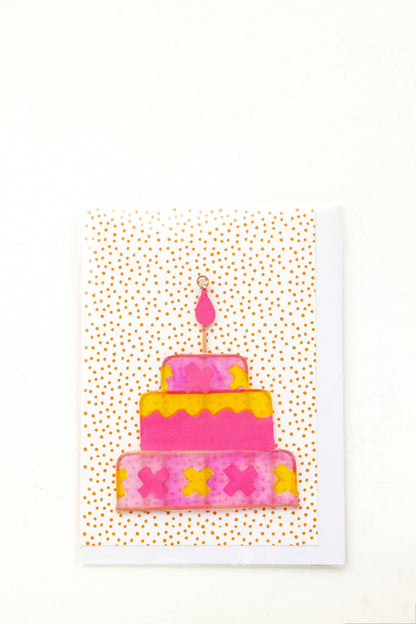 Happy Birthday Cake Ornament Card