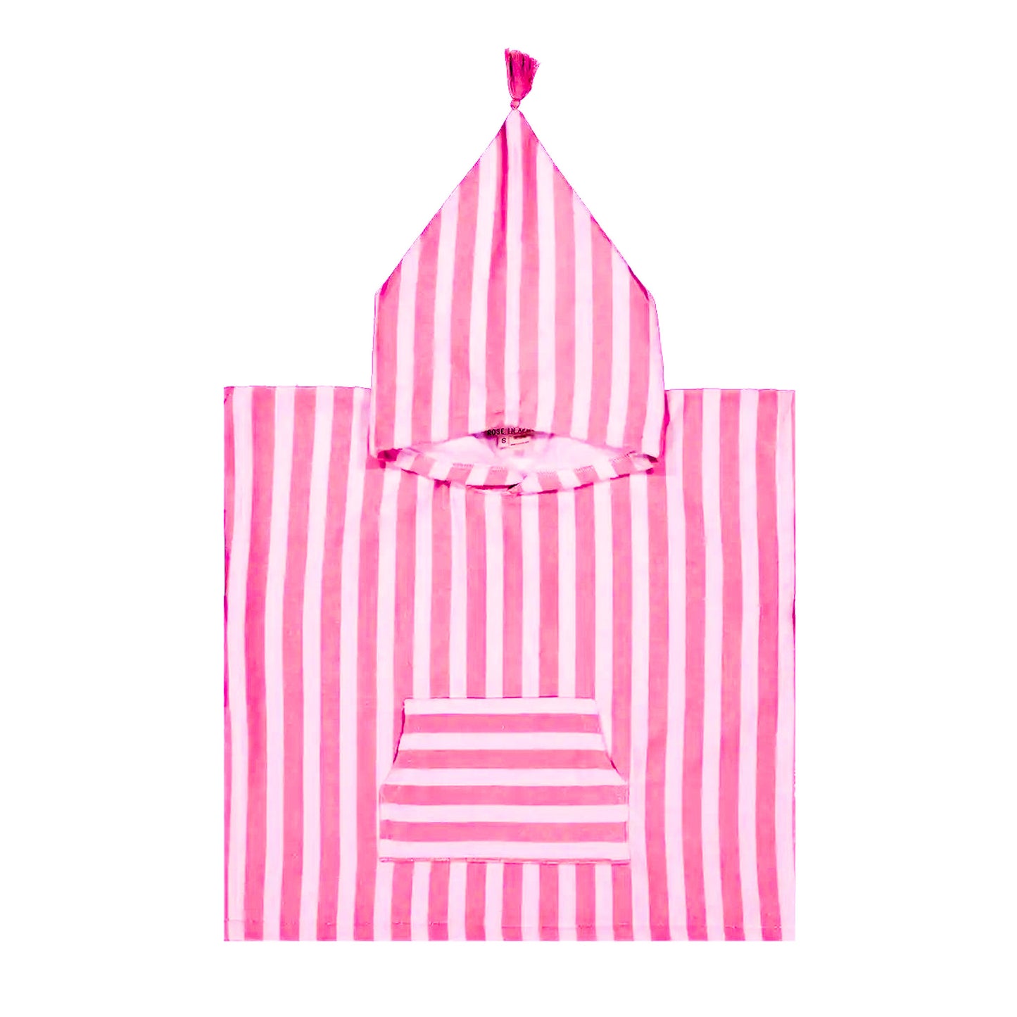 Striped Towel Poncho - Strawberry