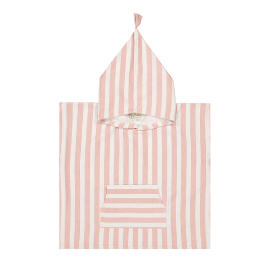 Striped Towel Poncho - Light Pink