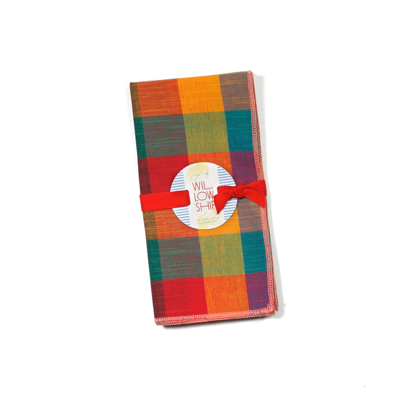 Rainbow Plaid Napkins - Set of 4