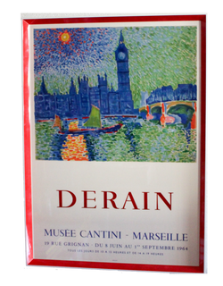 Framed Derain Exposition Poster Musée Cantini Marseille, 1964