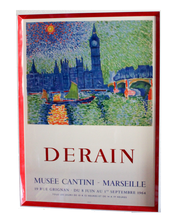 Framed Derain Exposition Poster Musée Cantini Marseille, 1964