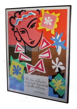 Framed Matisse Lithograph Poster after "Madame de Pompadour, Pavillon de Marsan, 1951"