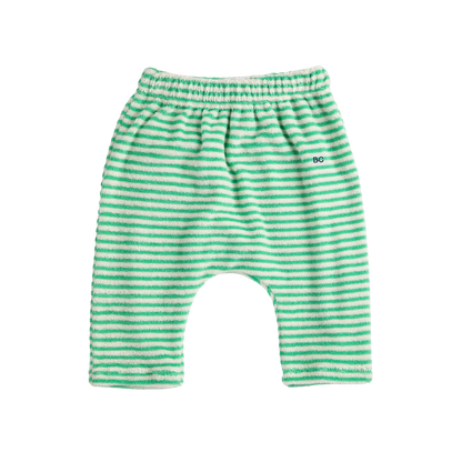 Green Stripes Terry Cloth Harem Pants