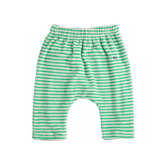 Green Stripes Terry Cloth Harem Pants