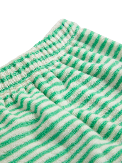 Green Stripes Terry Cloth Harem Pants
