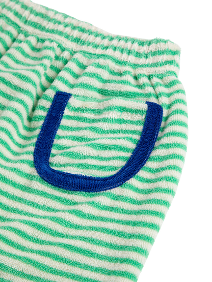 Green Stripes Terry Cloth Harem Pants